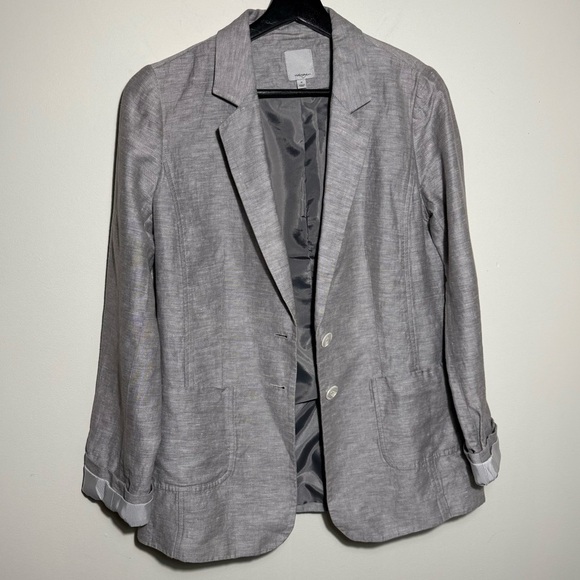 Halogen grey Cotton Linen Blazer Jacket Size Medium - Picture 1 of 10